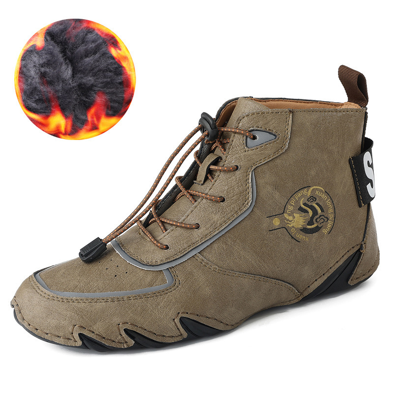 Plus Size Men's High-top Dr Martens Boots Cowhide Cotton-padded Warm-keeping - Image 9