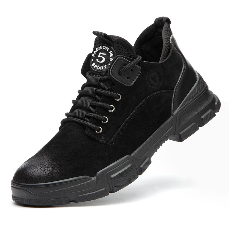 Puncture-resistant Suede Leather Steel Toe Cap Protective Work Shoes – Bild 5