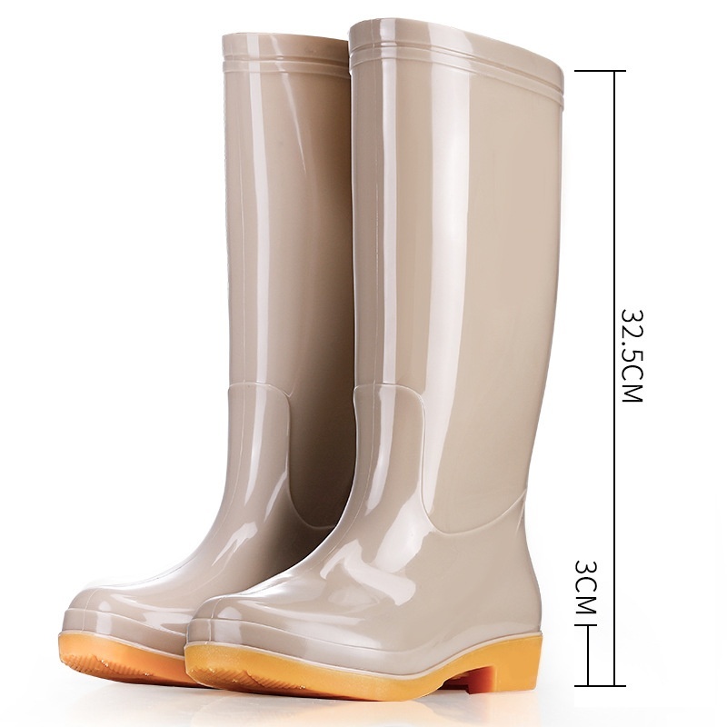 Women's Rain Boots Mid-high Tube Fashion Velvet Padded Thick Rain Boots Warm Winter Rain Boots Non-slip Adult — изображение 7