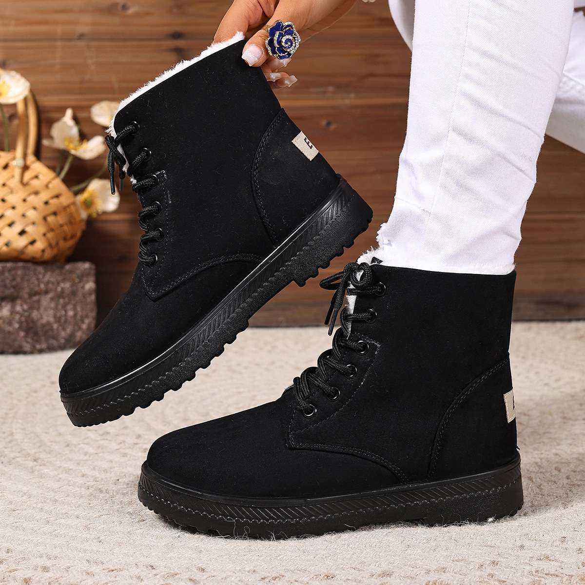 Women's Fashionable Waterproof High-top Cotton-padded Snow Boots — изображение 6