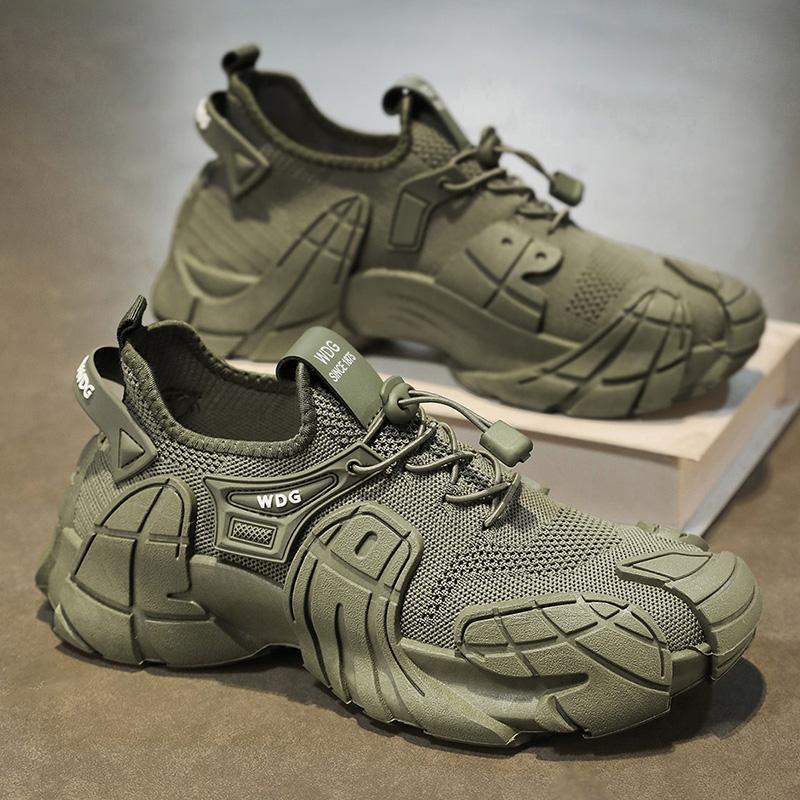 Fly Woven Mesh Breathable Sports Men Trendy All-match Thick Bottom Work Shoes - Image 2