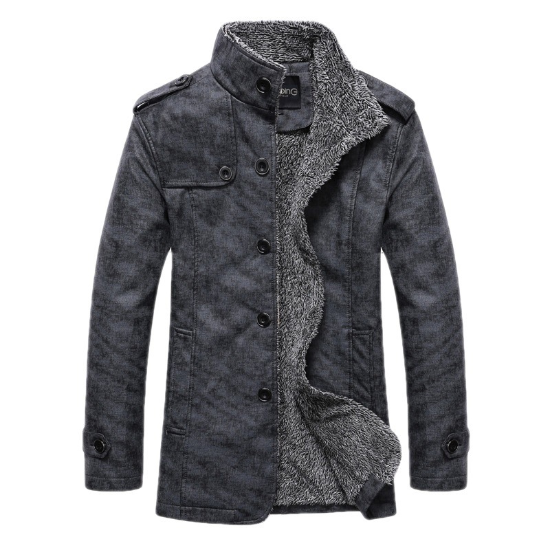 Men's Fashion Lapel Plush Leather Jacket - Image 9
