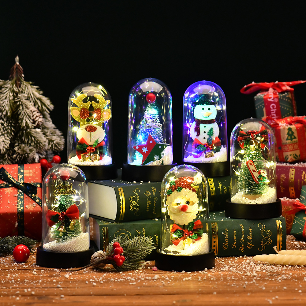 Creative LED Light Light-emitting Christmas Tree Glass Lampshade Flower Decoration Ornaments - Image 2