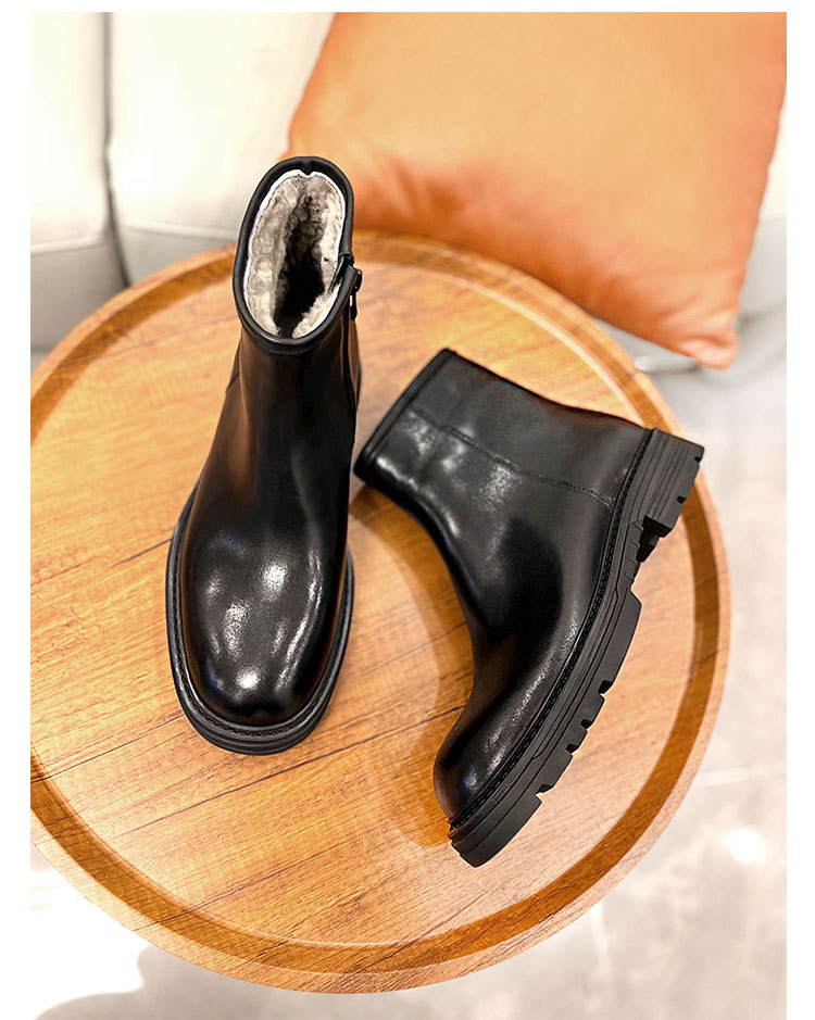 Sheepskin Fur Snow Boots Men's Winter Fleece-lined Martin Boots – Bild 2