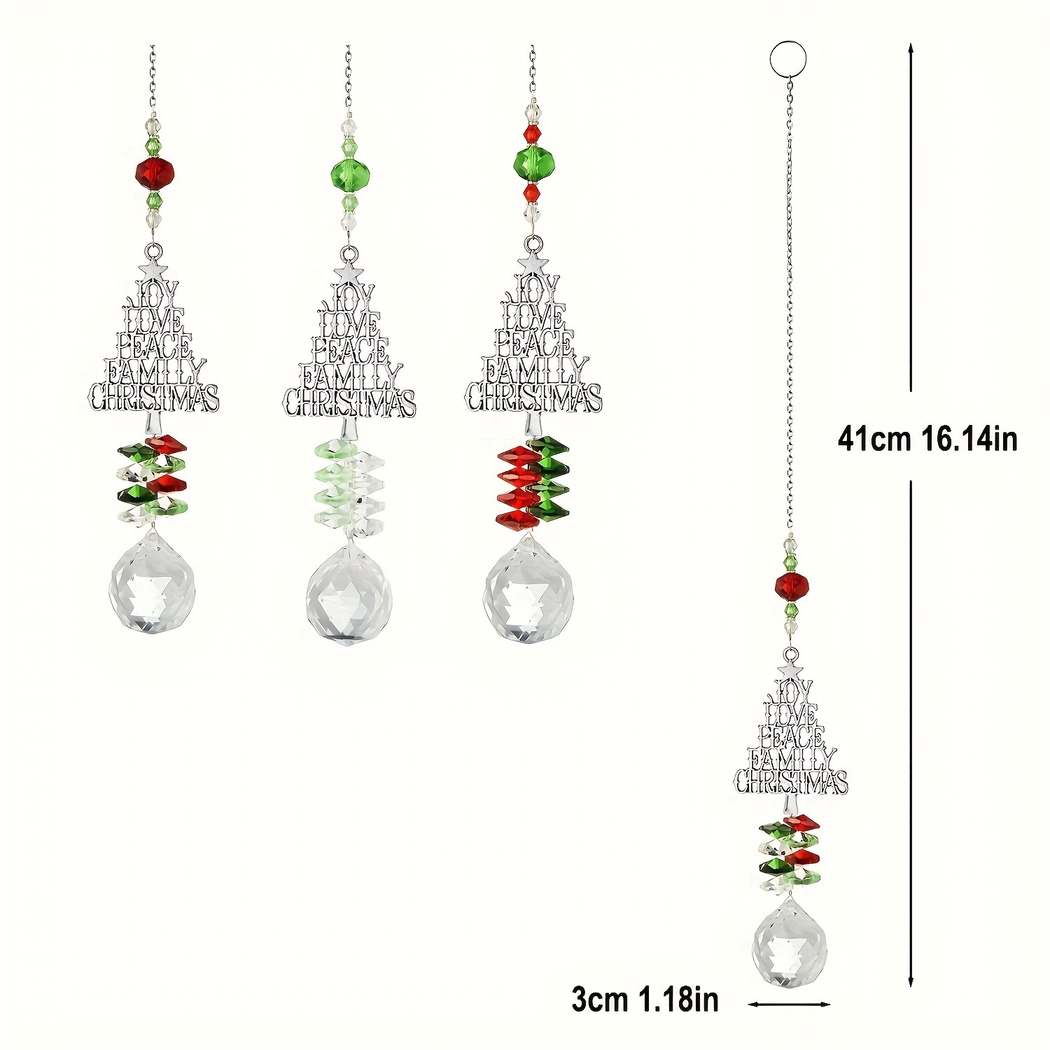 Christmas Sun Catcher Crystal Christmas Tree Pendant — изображение 3