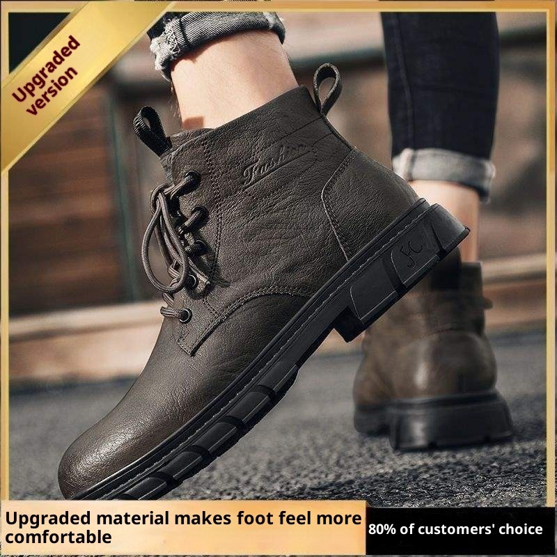 Men's Shoes British Style Tooling Leather Boots – Bild 7