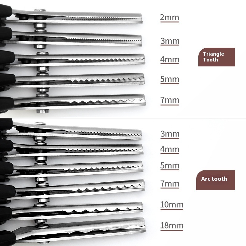 Triangle Dog Teeth Serrated Dressmaker's Shears Handmade Lace Arc Wave Scissors - Image 2