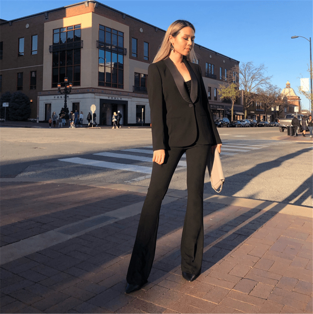 High Waist Casual Pants Flared Pants Ladies Professional Pants - Image 5