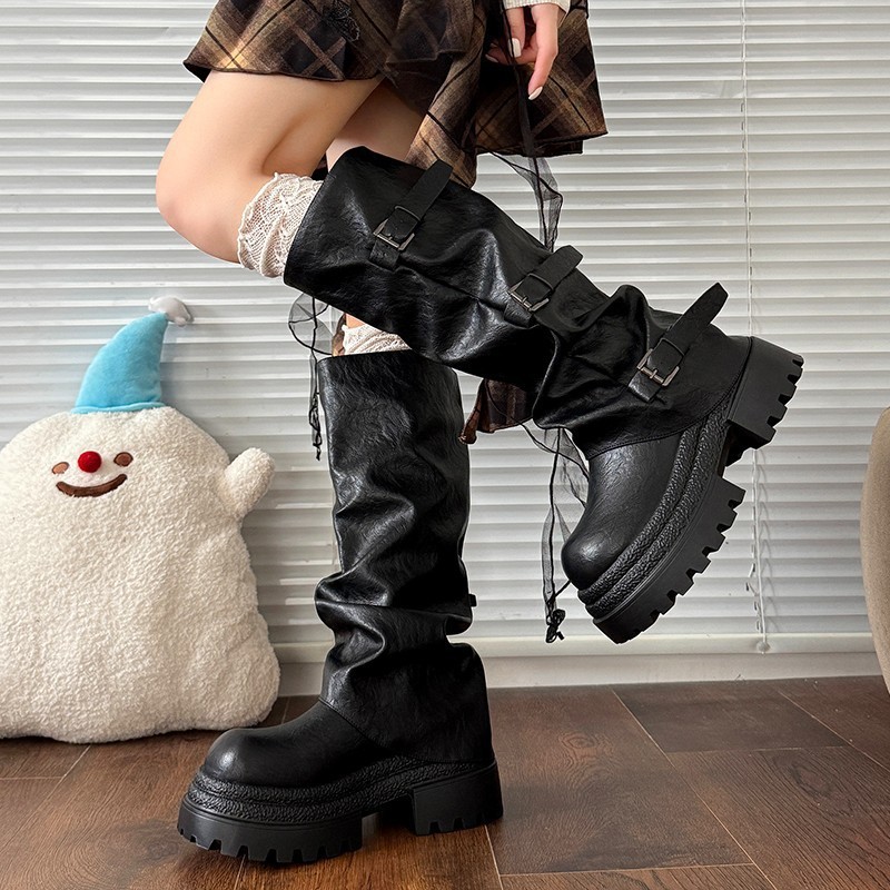Women's Thick Bottom Increased By Knight Boots - Image 2
