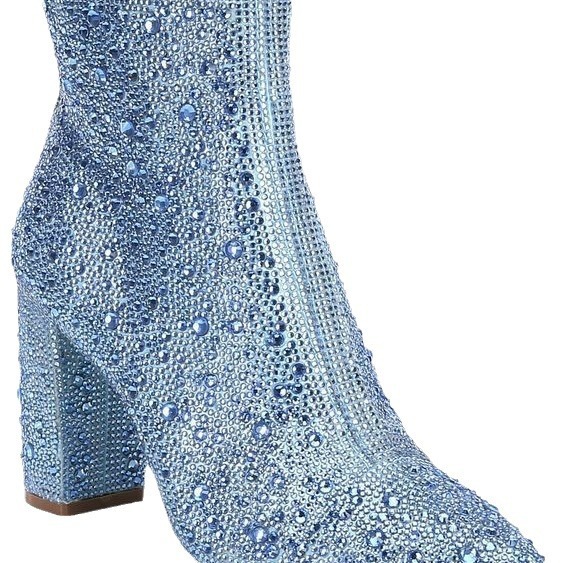 Rhinestone Pointed Toe Fashion Ankle Boots – Bild 7