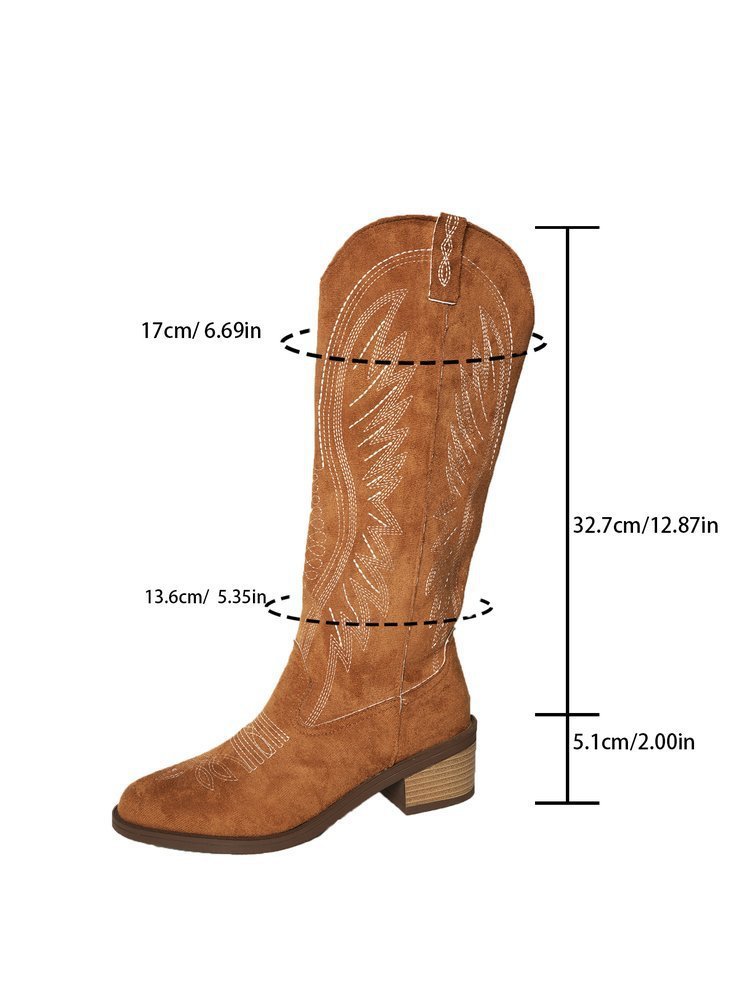 Plus Size Vintage Embroidered V Cut Martin Boots For Women Autumn And Winter - Image 7