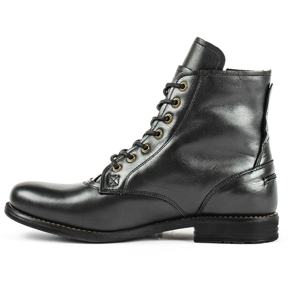 Knight Series Two-tone Side Zipper Leather Boots – Bild 4