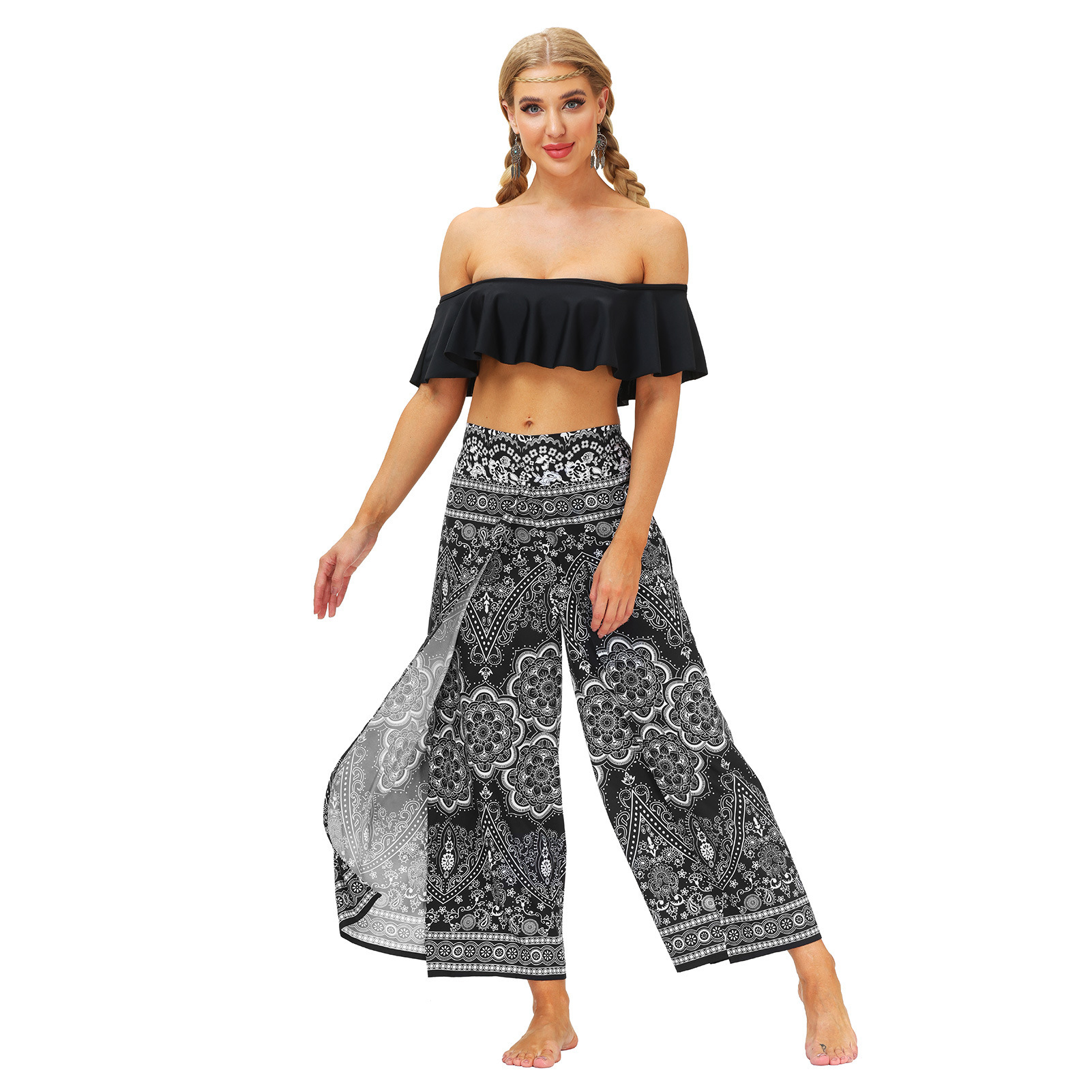 Yoga Pants Women's High Waist Wide Leg Pants - Image 10