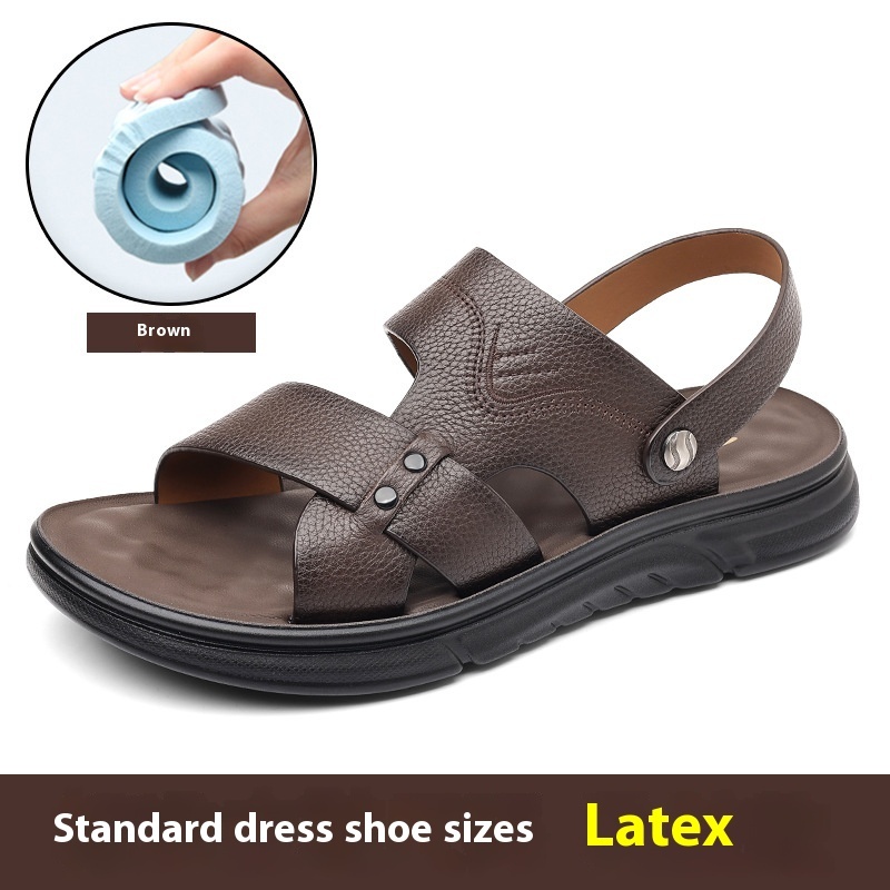 Men's Breathable Genuine Leather Beach Shoes Casual Soft Bottom Middle-aged And Elderly - Image 7
