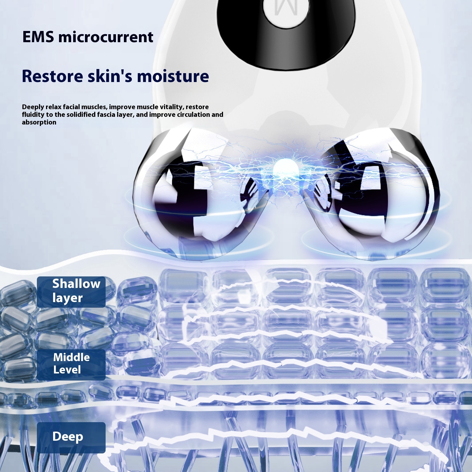 Micro Current Lifting Machine Face Beauty Import Instrument Household Facial Rejuvenation Roller Massager - Image 2