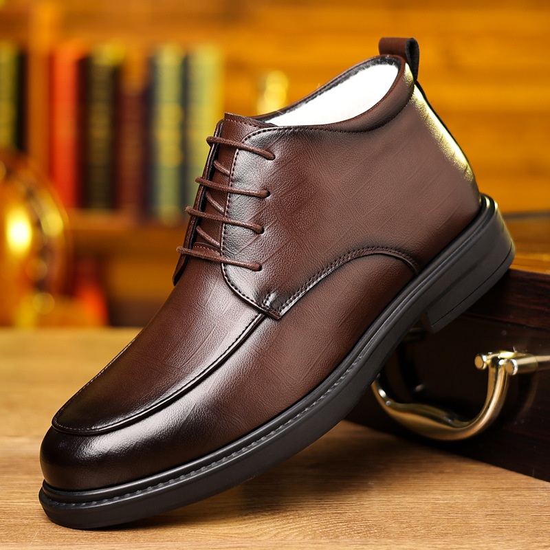 High-top Casual Winter Fleece-lined Warm Lace-up Cotton Shoes — изображение 3