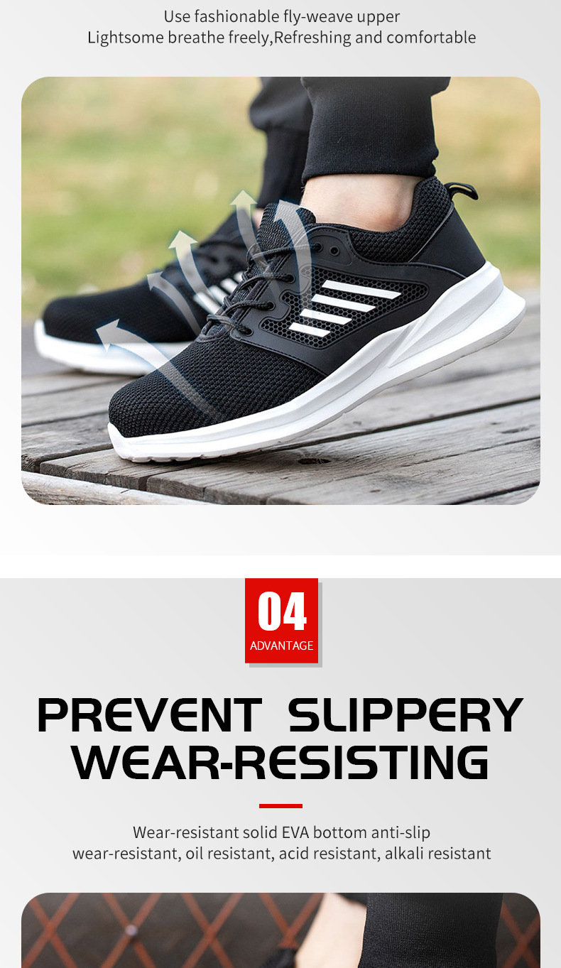 Anti-smashing And Anti-penetration Summer Breathable Safety Shoes Protective Lightweight Comfortable Air Cushion Work Shoes — изображение 10