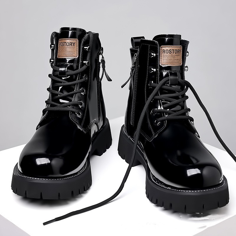 Fall Winter Martin Boots Men's Platform Mid-top - Image 5