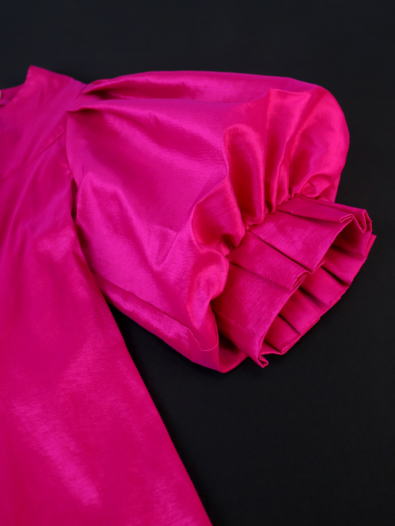 Summer Satin Lantern Sleeve Waist-controlled Top — изображение 9