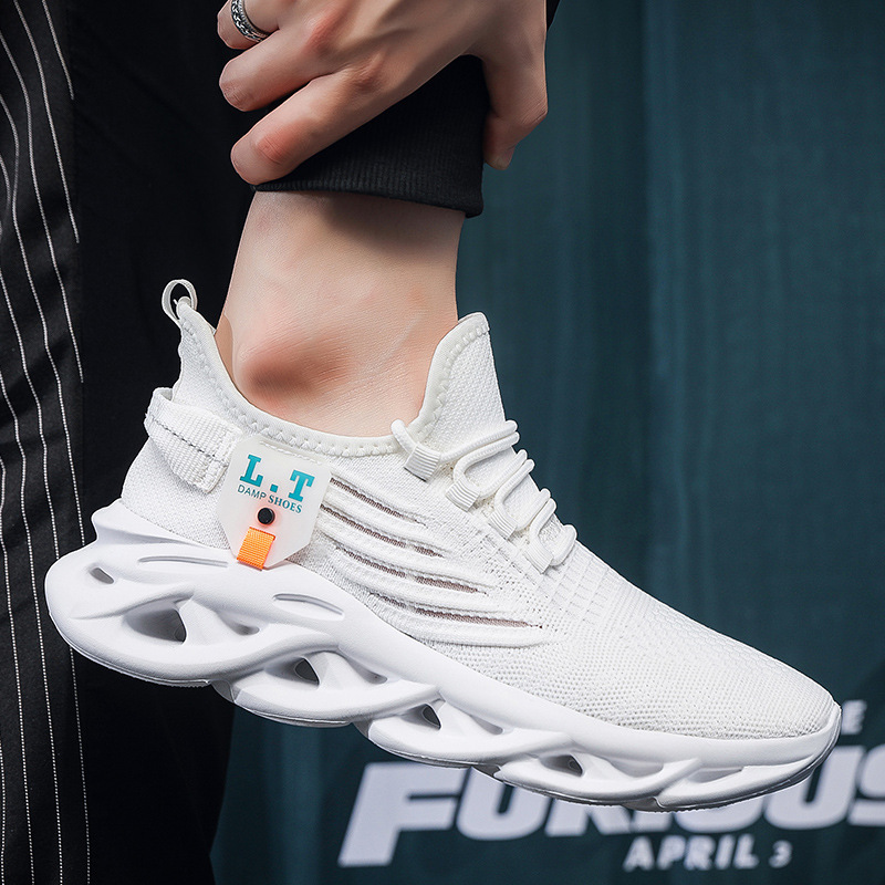 Fly-knit Sneakers Men's Extra Large Size Twist Bottom Running - Image 2