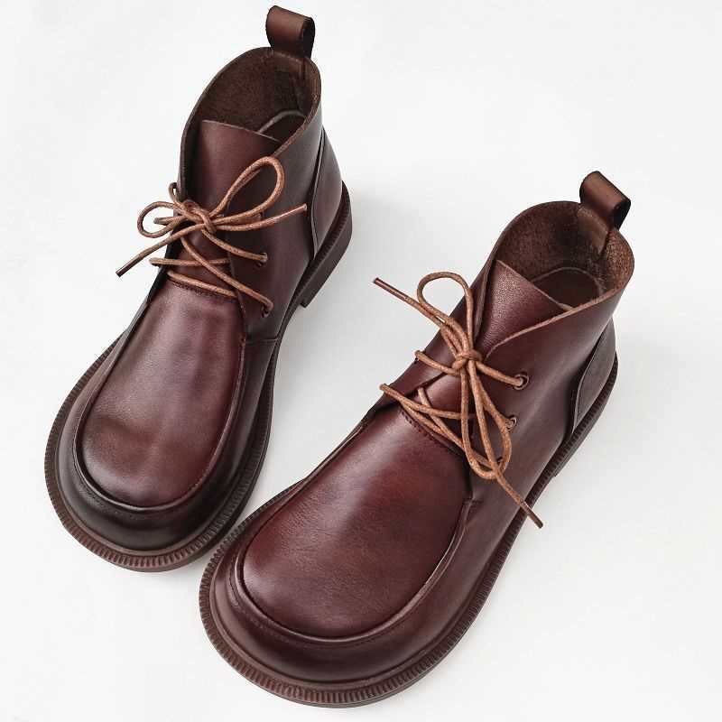 Big Toe Ankle Boots Pure Leather High-top Women's Shoes - Image 6