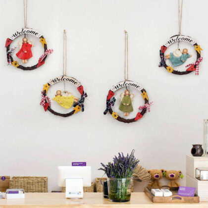 Room Welcome Board Wooden Decorative Doorplate Creative Garland Wall Hanging