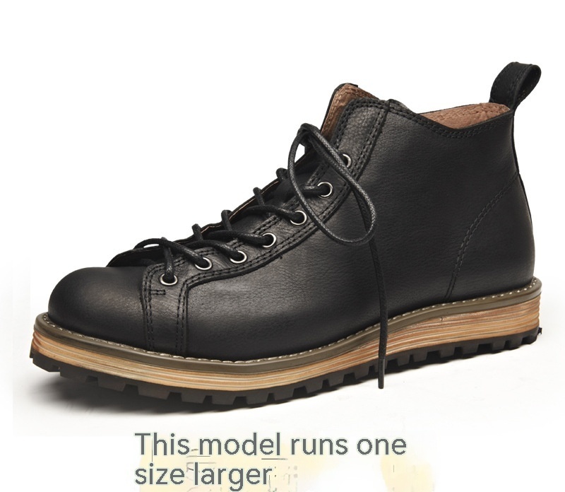 Men's Vintage Leather Big Toe Martin Boots - Image 7