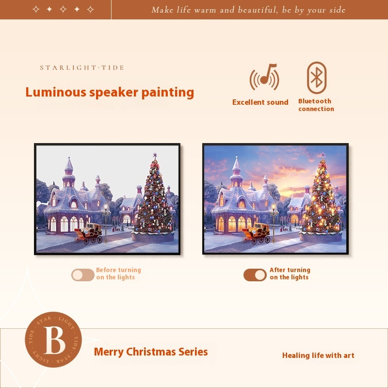Christmas Small Gift Mini Bluetooth Speaker Painting — изображение 7