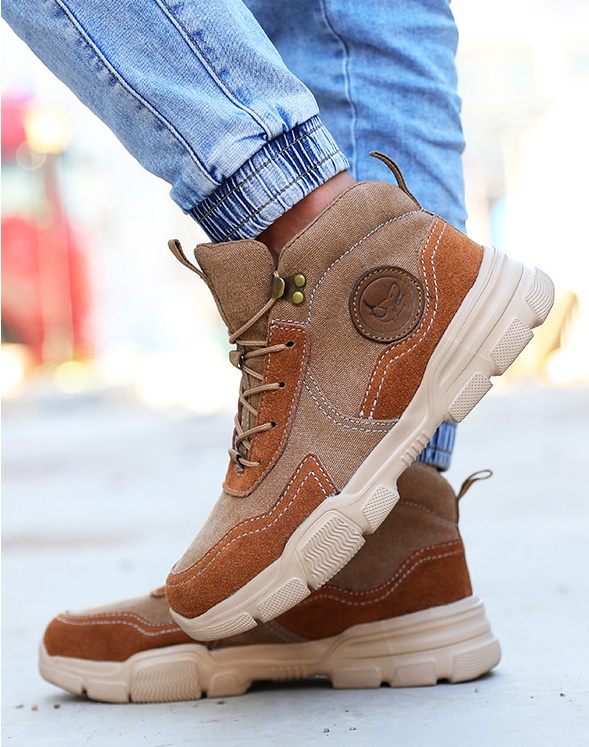 Casual Labor Insurance Men's Steel Breathable Comfortable High-top Safe Work Protective Shoes - Image 6