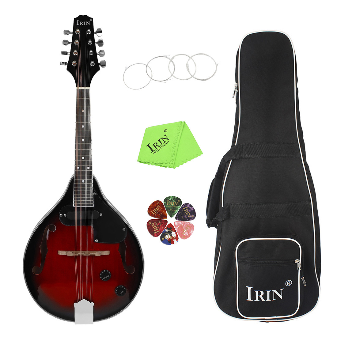 Red Black Edge Electric Sound Mandolin Guitar Eight Strings Piano - Image 7