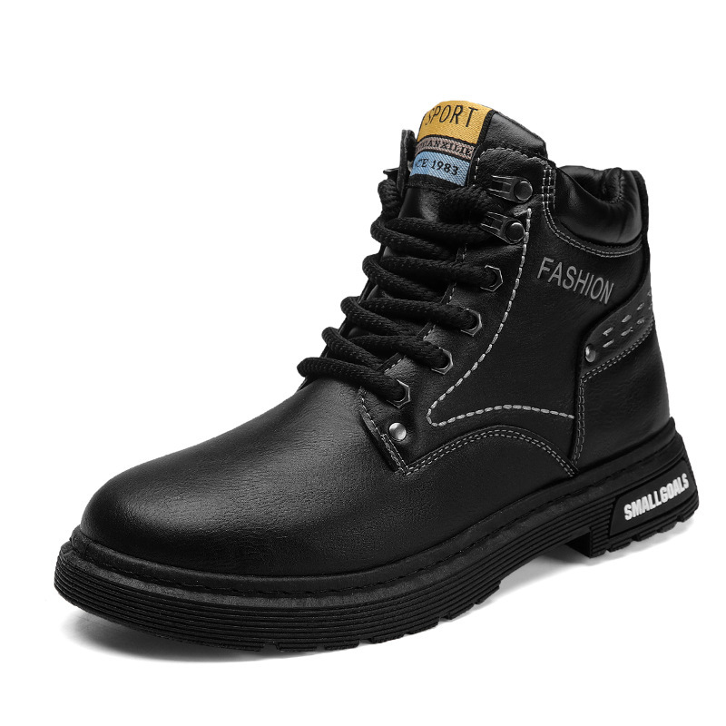 All-matching Men's Martin Boots Retro British Style Leather — изображение 5