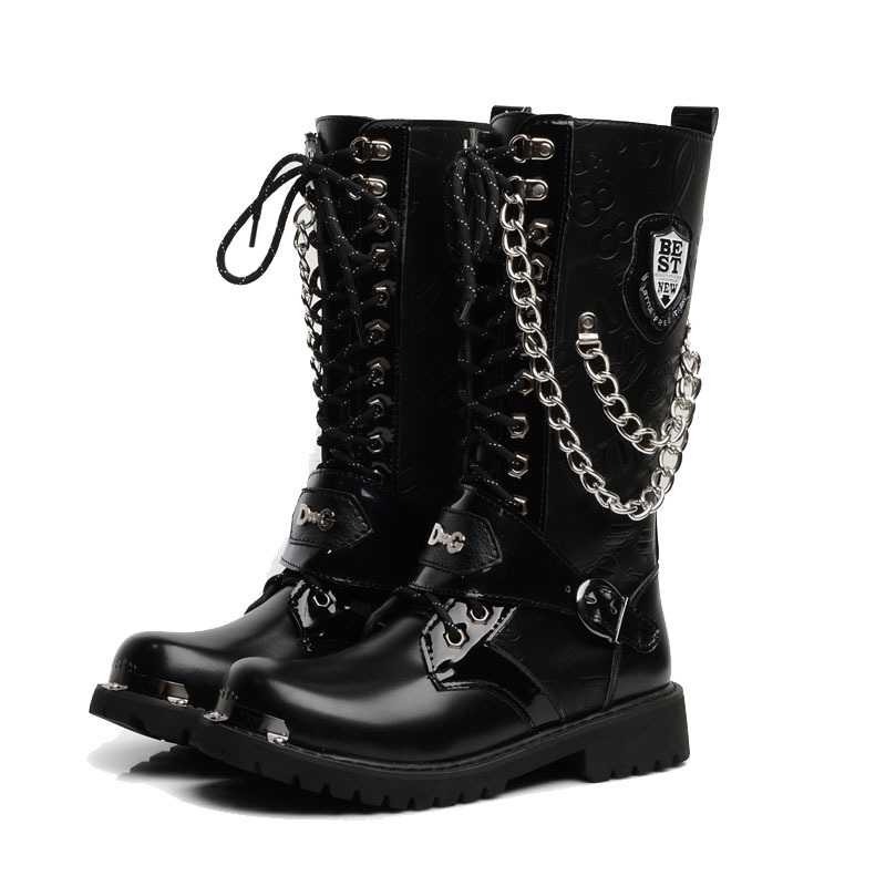 Men's High Top Martin Boots Lace-up Winter Tube Boots — изображение 5