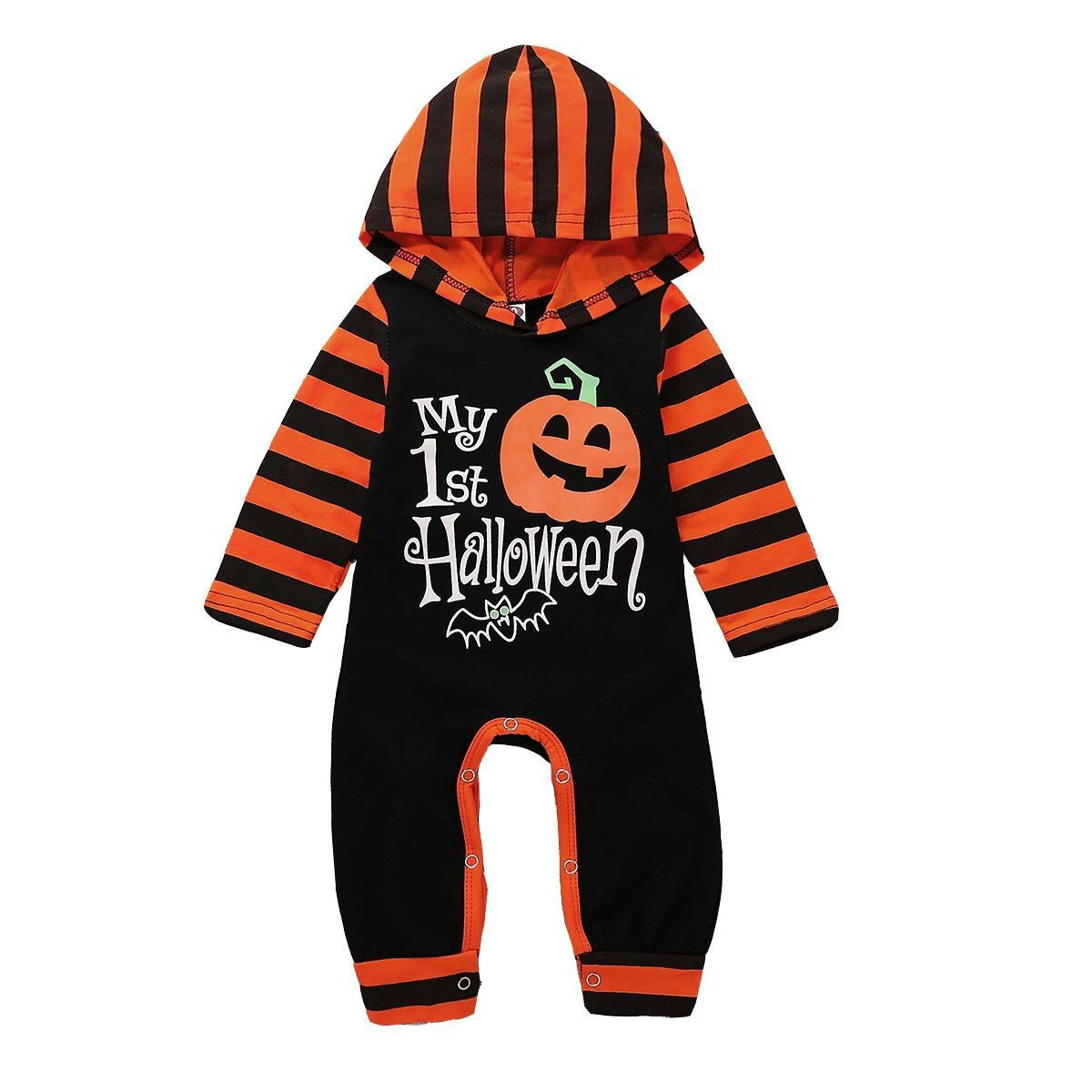 Long-sleeved Halloween Pumpkin Print Romper For Infants And Kids – Bild 2