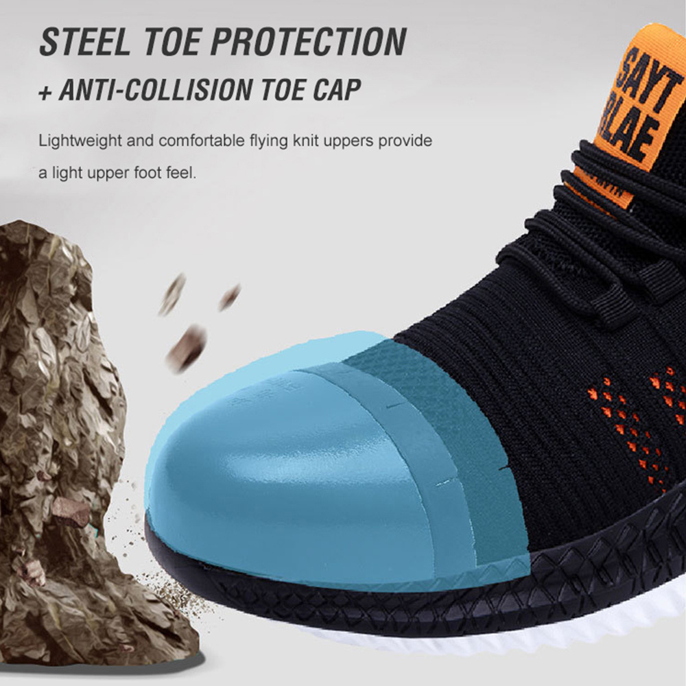 Work Safety Shoes Breathable Anti-Puncture Sneakers Men Air Cushion Indestructible Steel Toe Shoes — изображение 3
