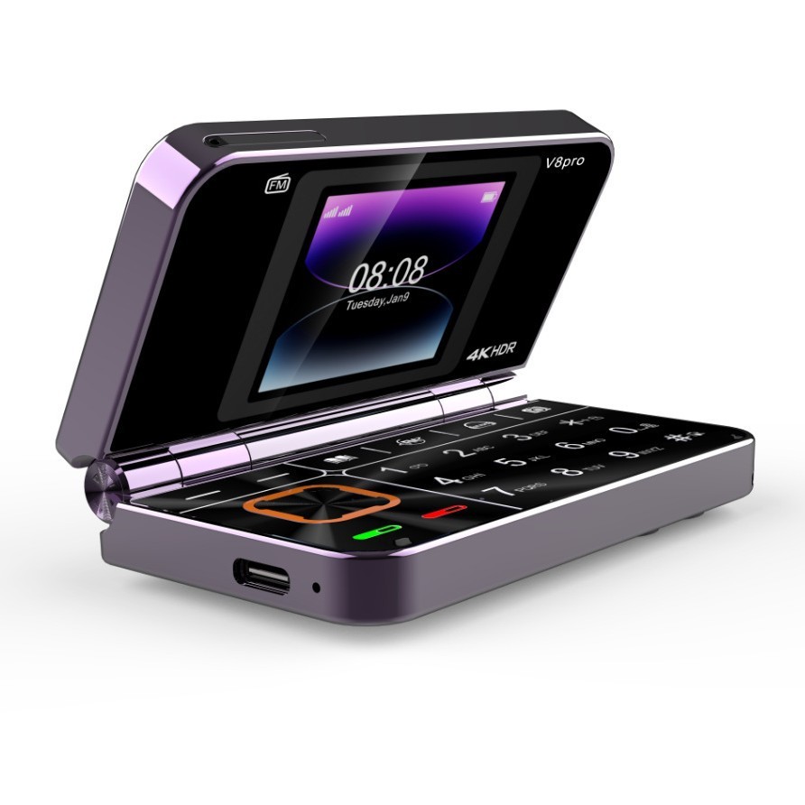 V8pro Dual Screen Folding Flip Function Mobile Phone - Image 4