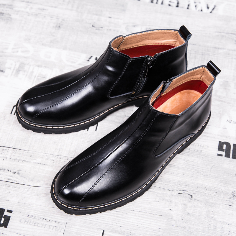 Men's Martin Boots Retro Round Toe Cowhide — изображение 6