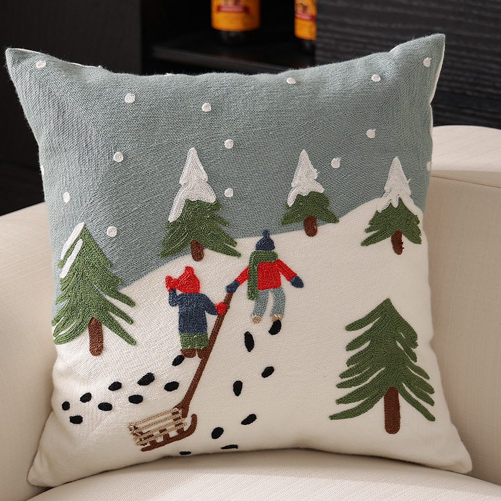 Christmas Festival Pillow Cover Home Snowflake - Image 2