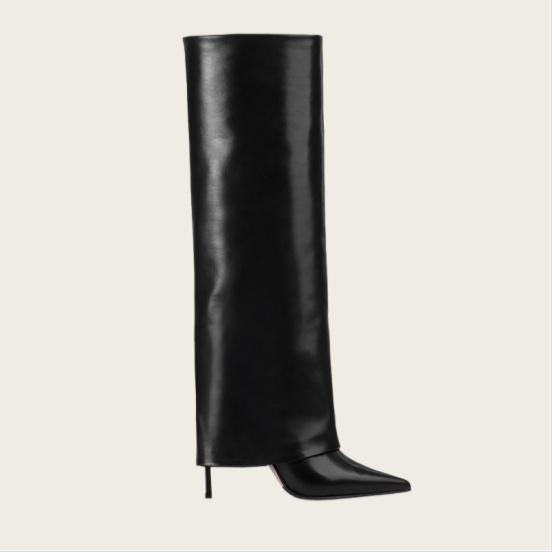 Stiletto Heel Pantyhose Boots Pointed Plus Size High Leg Boot