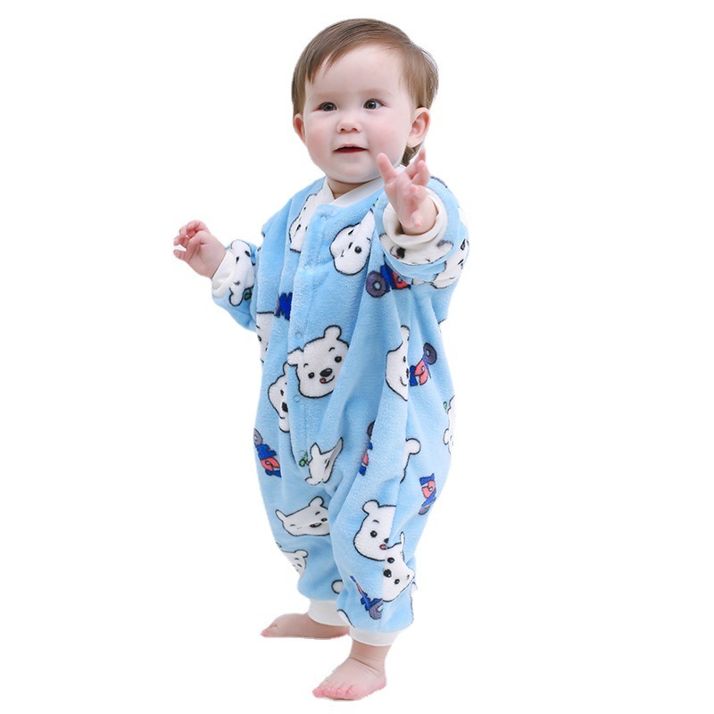 Baby Warm One-piece Clothes Coral Fleece Thickened Pajamas Romper — изображение 5