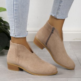 V Cut Chelsea Women's Chunky Heel Pointed Ankle Boots — изображение 6