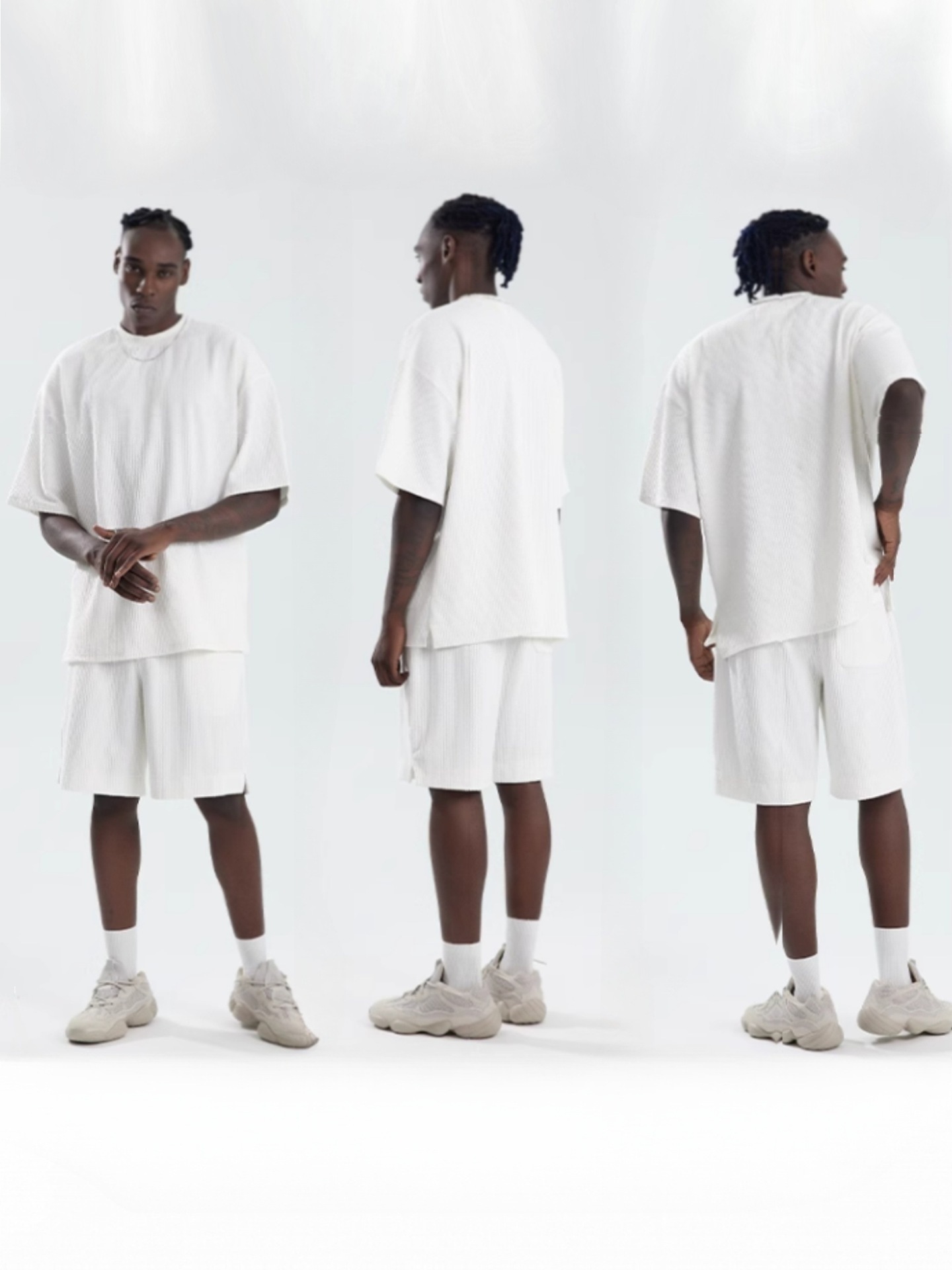 Men's Loose Short Sleeve Suit Sports Casual Texture Suit — изображение 5