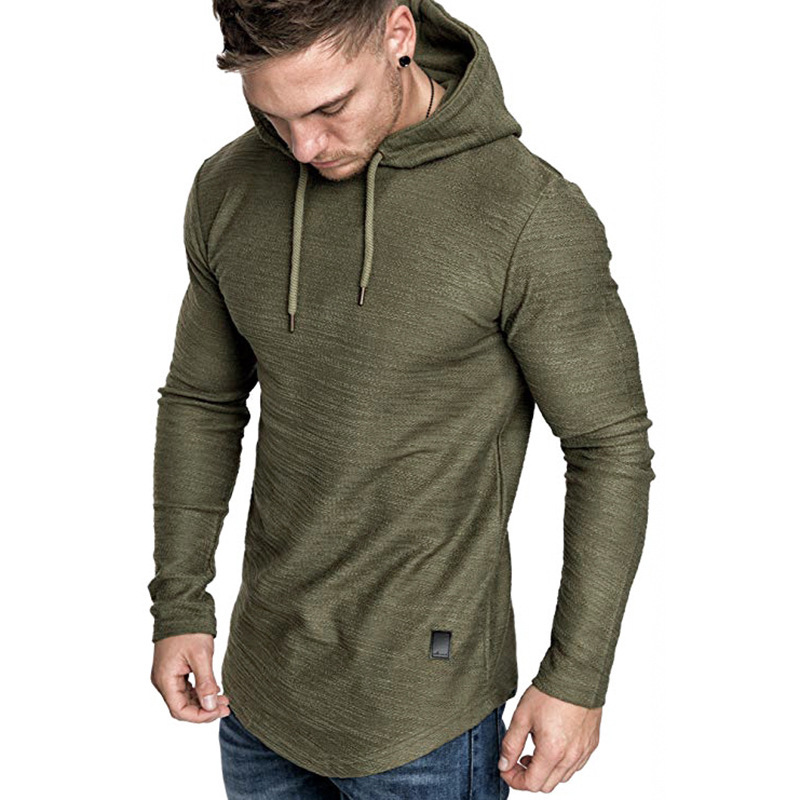 Men Hoodie Sweatshirt Casual Long Sleeve Slim Tops Gym T-shir - Image 6