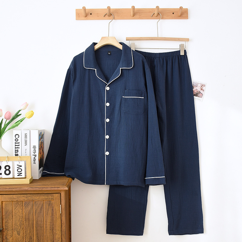 Long Sleeve Pajamas Men's And Women's Cotton Loose Outfit - Image 6