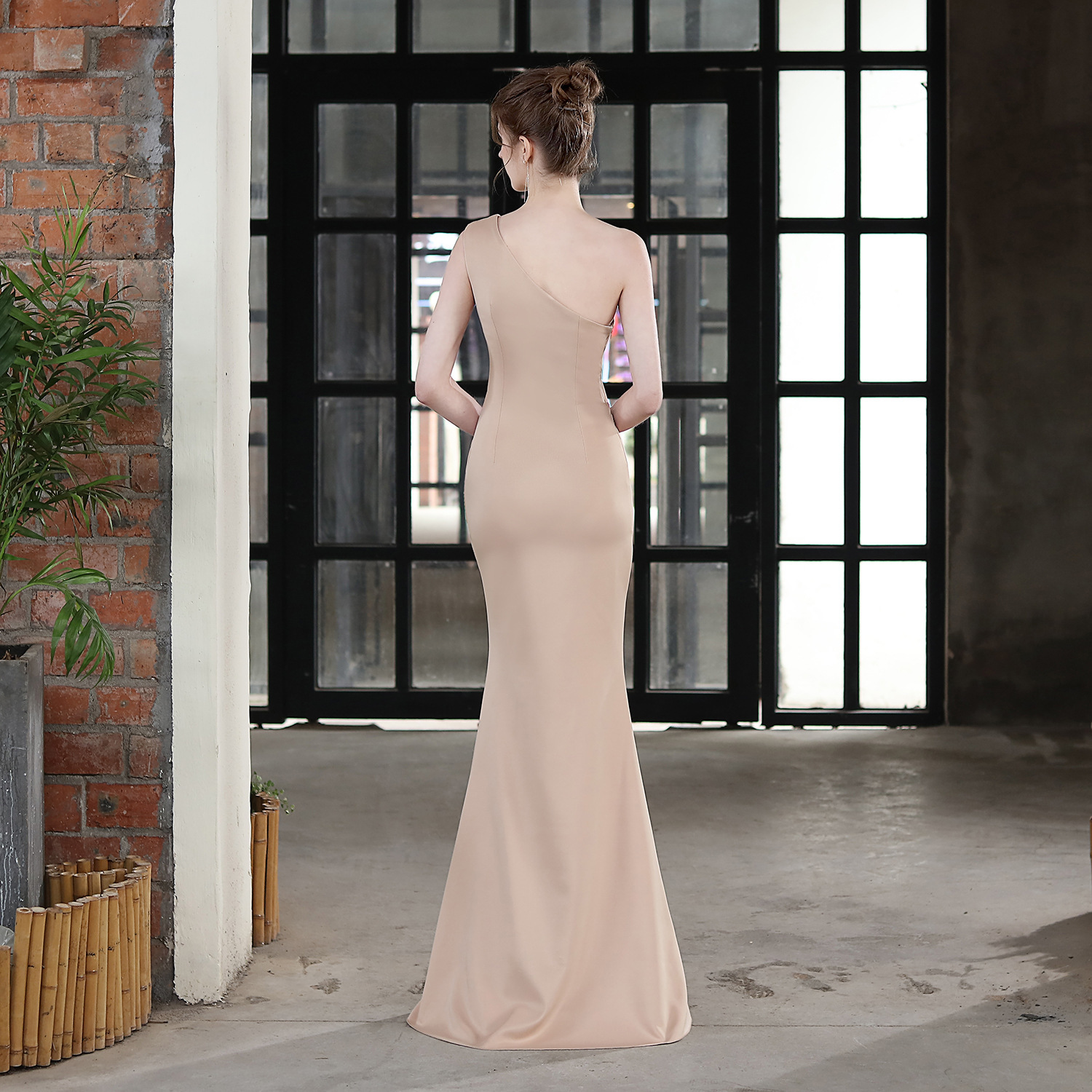 Toast Dress Bride Long One-shoulder Thank You Banquet Slim Fishtail Skirt - Image 2