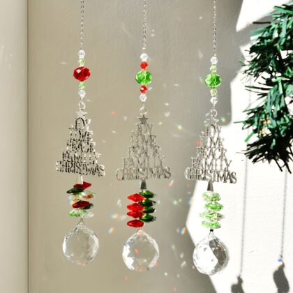 Christmas Sun Catcher Crystal Christmas Tree Pendant
