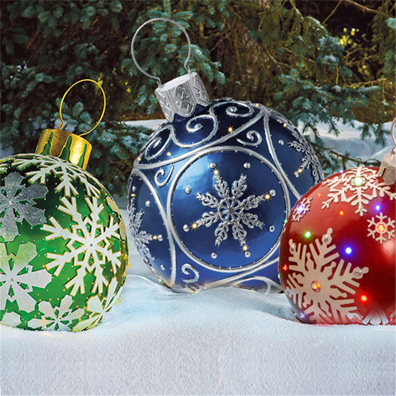 Christmas Ornament Ball Outdoor Pvc 60CM Inflatable Decorated Ball PVC Giant Big Large Balls Xmas Tree Decorations Toy Ball - Image 5