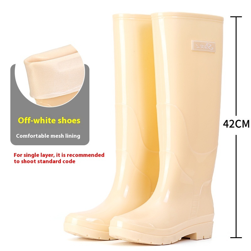 Fleece-lined Warm Length Waterproof Rain Boots - Image 8