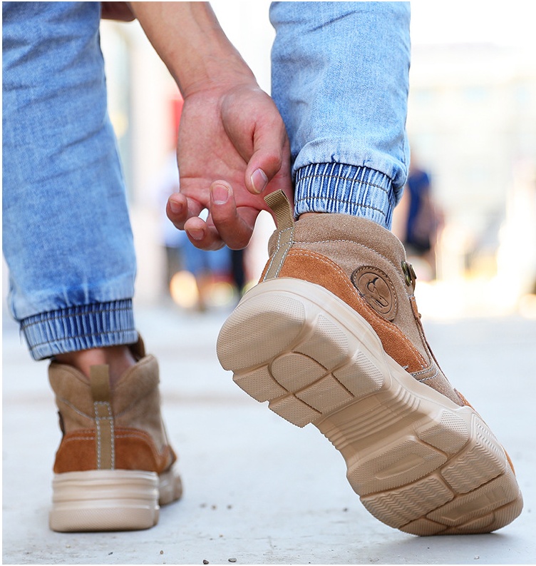 Casual Labor Insurance Men's Steel Breathable Comfortable High-top Safe Work Protective Shoes - Image 7
