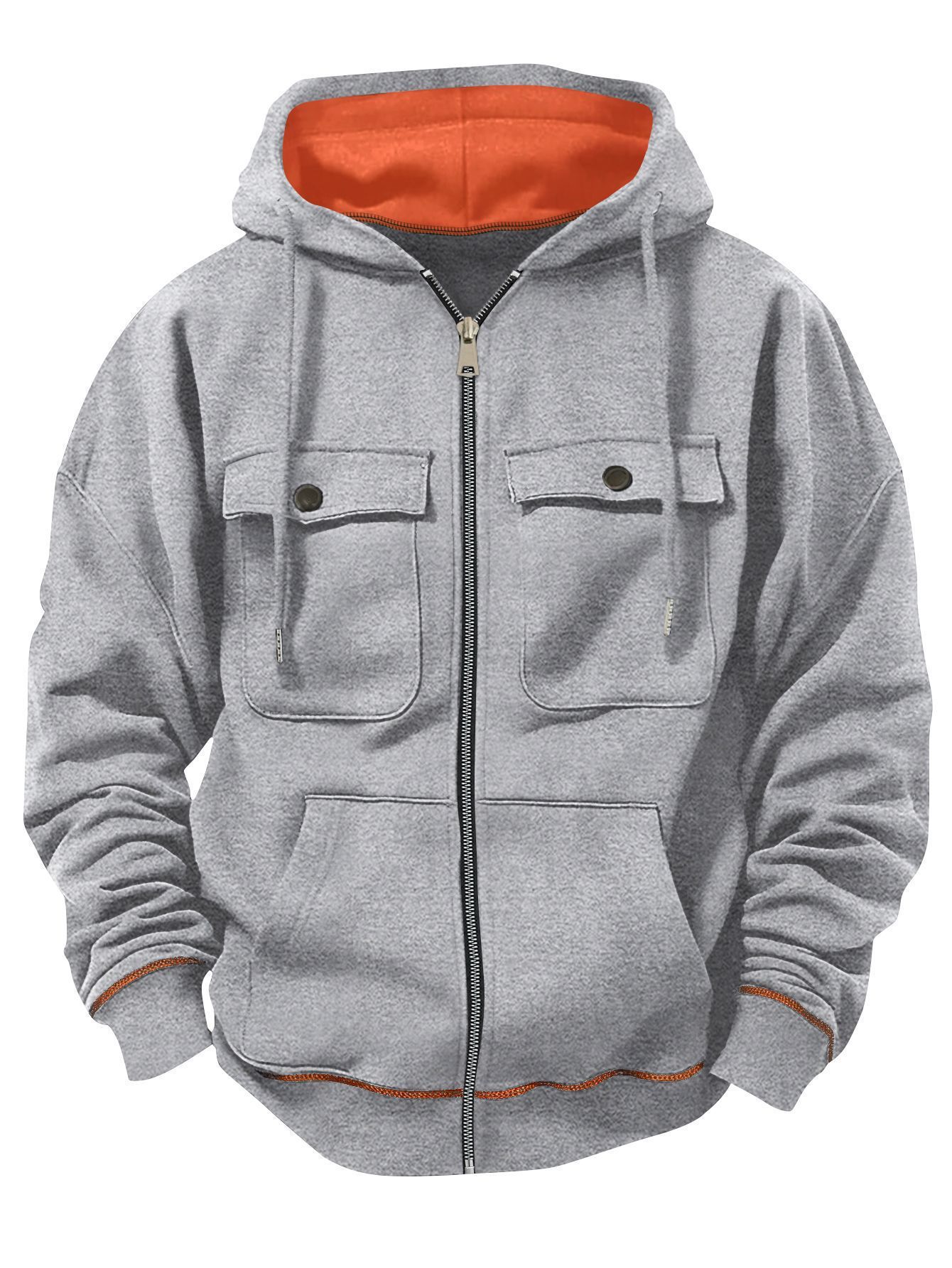 Men's Plus Size Casual Zipper Sweater - Image 6