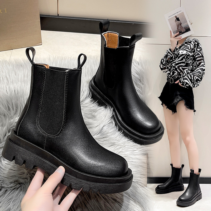 Fashion Female British Style Platform Ankle Boots - Image 2